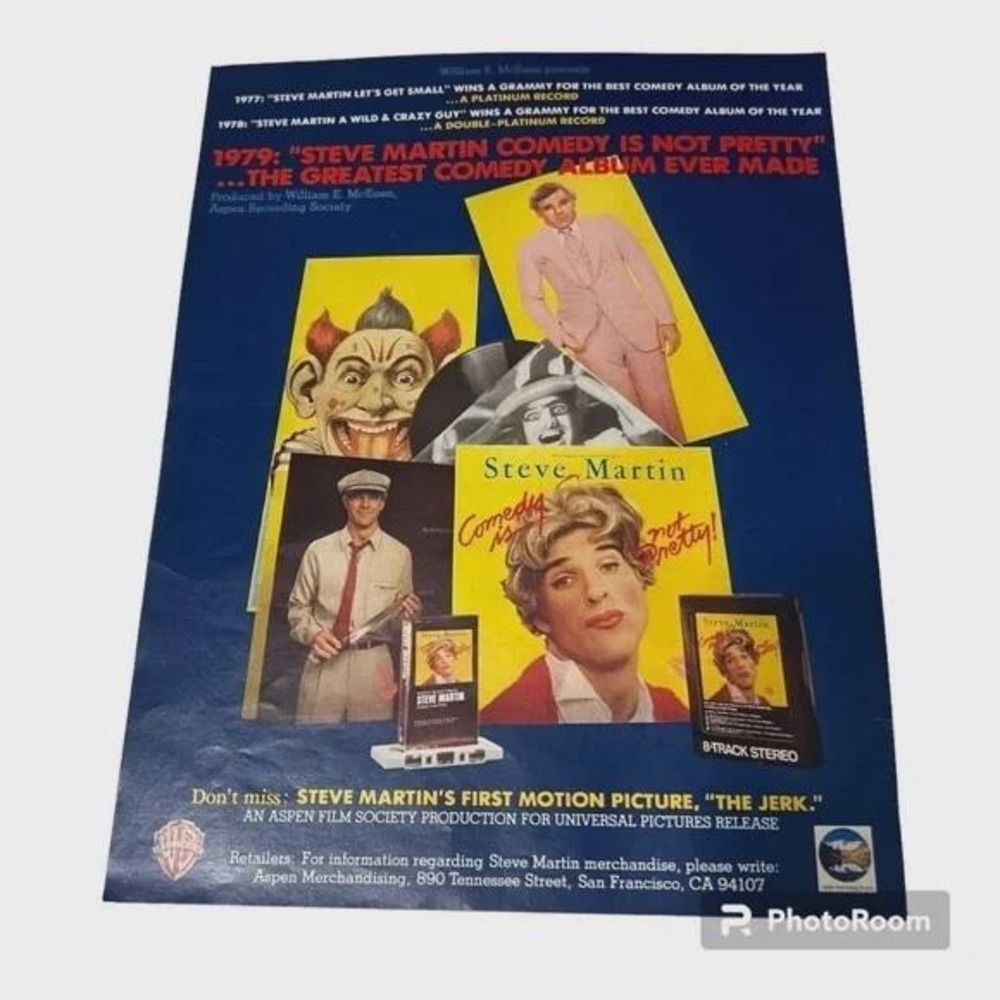 1980 The Jerk Movie Release Steve Martin Original Vintage Print Ad